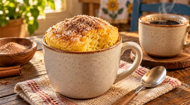Bolinho de caneca de fubá no micro-ondas: a receita pronta em 5 minutos para o café da tarde