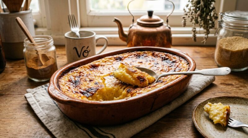 Bolo de mandioca que já sai com creme dentro, do jeito das avós do interior