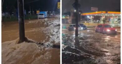 Chuva provoca alagamento em avenidas do Barreiro, em BH