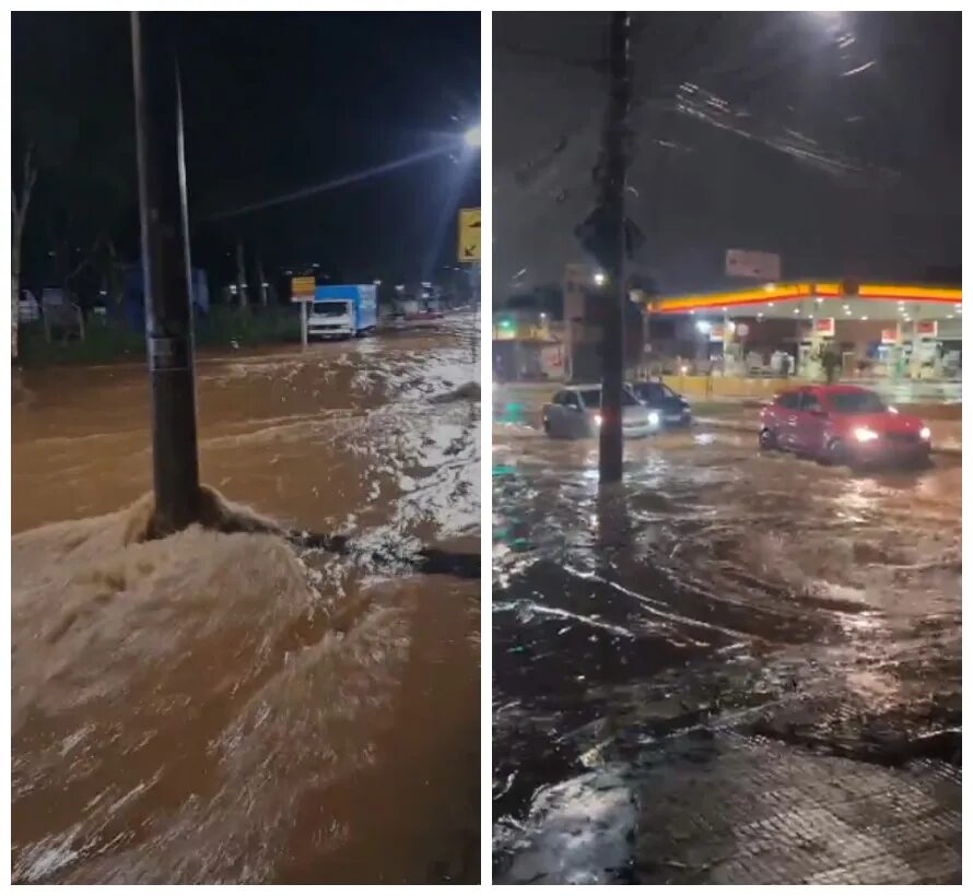 Chuva intensa causa alagamento em vias do Barreiro em BH