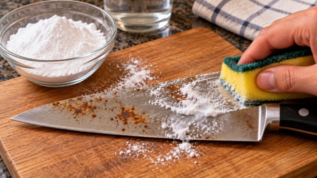 Como tirar a ferrugem da faca de cozinha em casa se não tenho nenhum produto específico para isso?