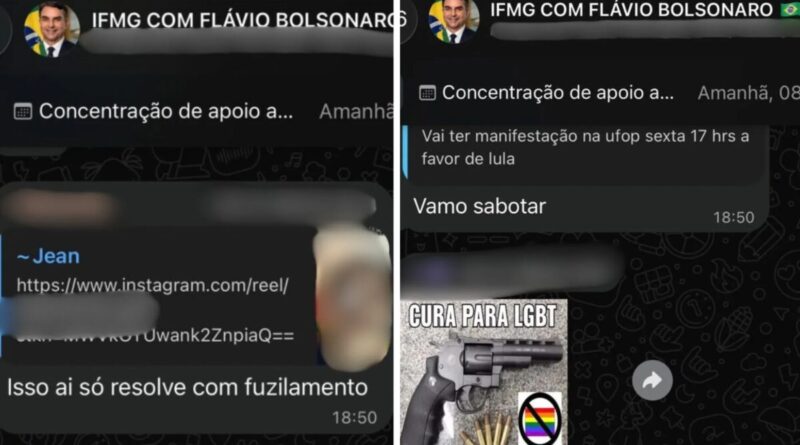 IFMG Ouro Preto denuncia ameaça e discurso de ódio em grupo de estudantes no WhatsApp