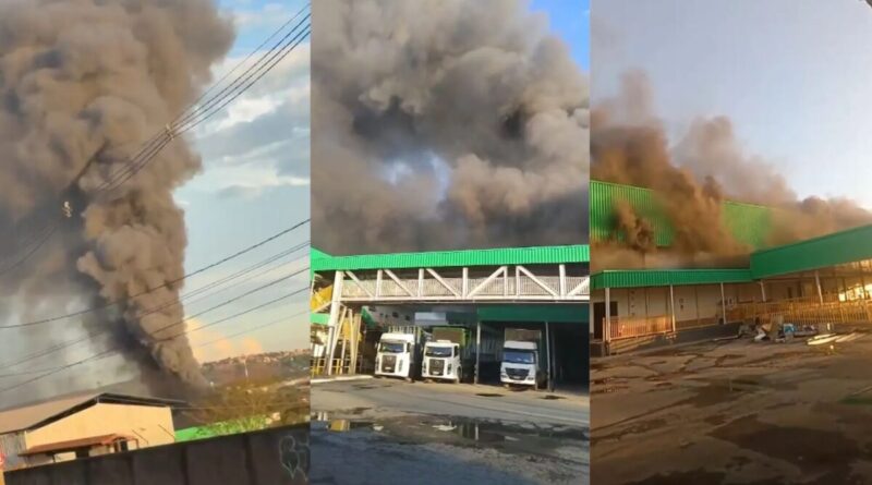 Incêndio atinge indústria de alimentos em Sete Lagoas