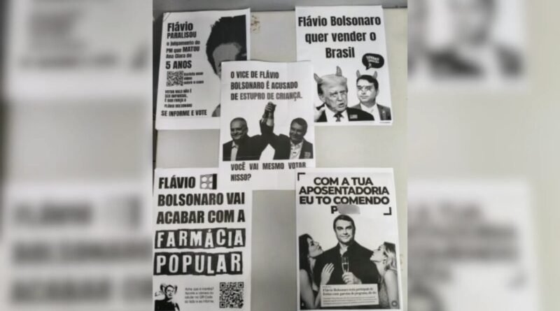 Jovens são presos pela PM após colarem cartazes contra Flávio Bolsonaro em MG