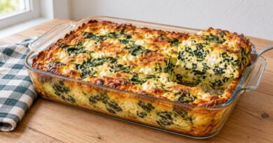 Omelete de forno com espinafre e ricota sem farinha e sem frigideira, assa em 35 minutos e serve a família toda