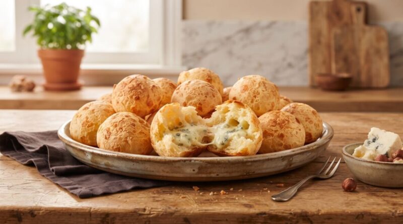 Surpreenda seus convidados com um pão de queijo gourmet com recheio ou massa de gorgonzola