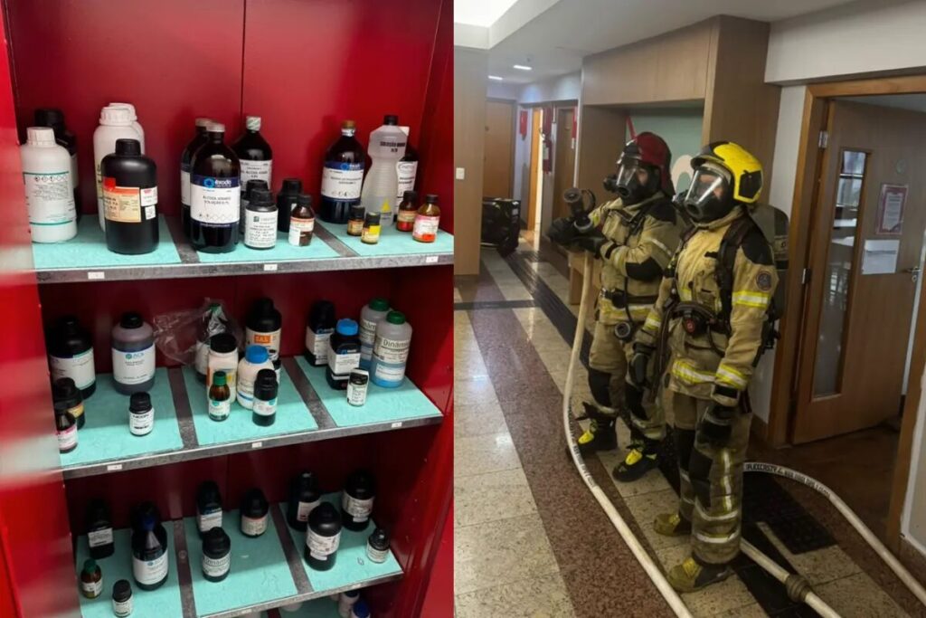 Vazamento químico em laboratório de faculdade mobiliza Bombeiros em BH