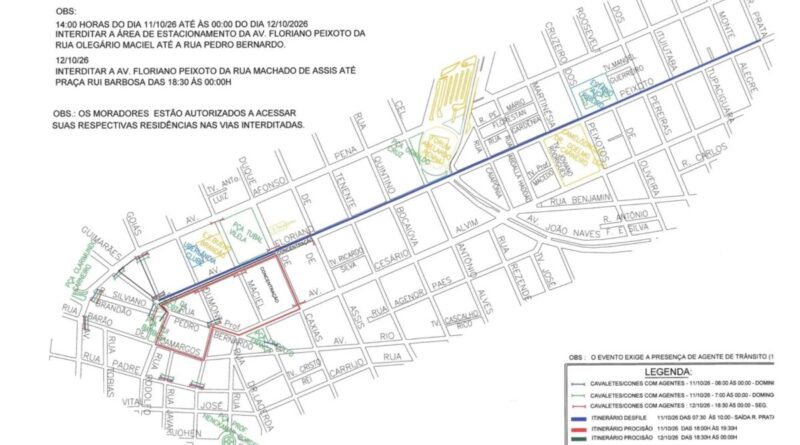 Veja ruas do Centro que serão interditadas para festa do Congado em Uberlândia