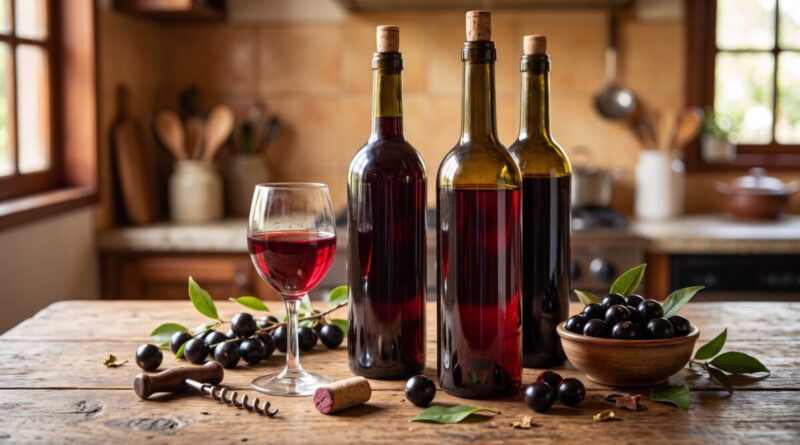 Vinho de jabuticaba caseiro artesanal que fica encorpado e delicioso